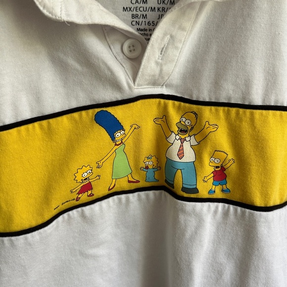 ✨3 for $18 ✨ White and Yellow The Simpsons Long Sleeve Cropped shirt - Picture 6 of 7